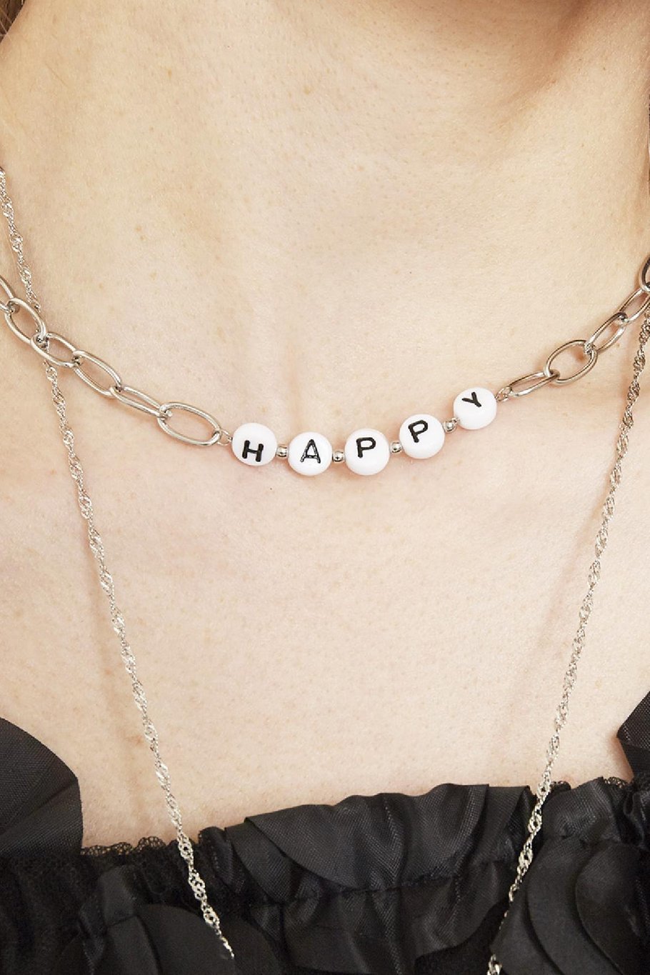 Ketting Beads Happy Zilver Stainless Steel Afbeelding3
